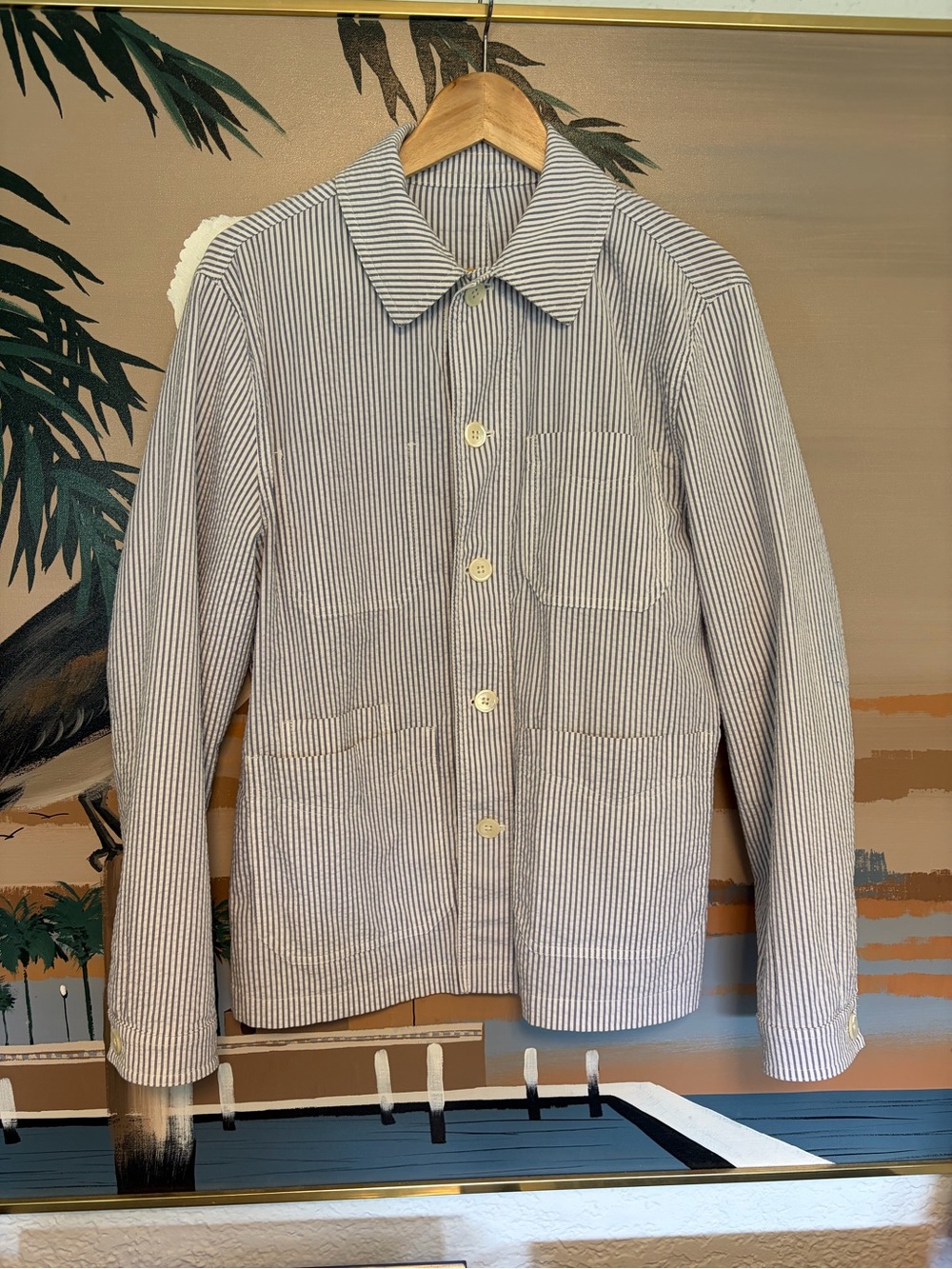 Brooks Brothers seersucker chore coat jacket